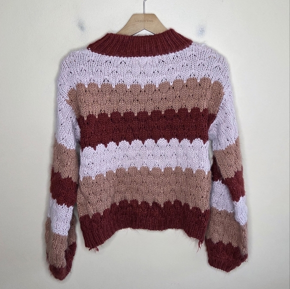 Altar'd State | Fuzzy Chunky Knit Mockneck Cropped Sweater Size Small - Picture 6 of 6